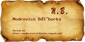 Modrovics Bíborka névjegykártya